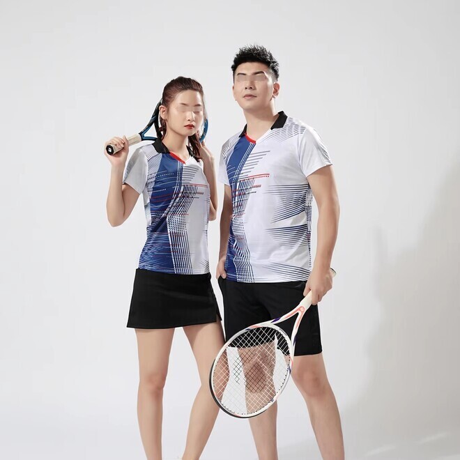 Sports Wear Polyester Couple Tennis Shirt Couple Sets