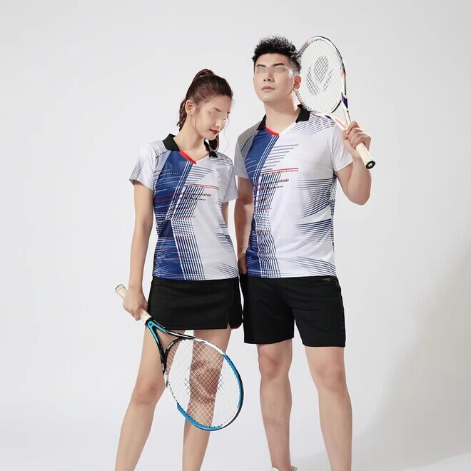 Sports Wear Polyester Couple Tennis Shirt Couple Sets