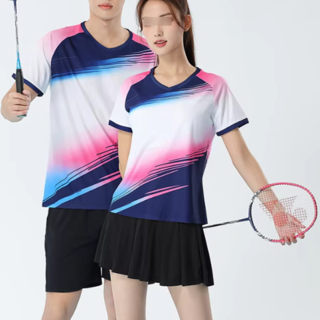 Polyester Unisex Pickleball Badminton Shirts Couple Training Wear Sets