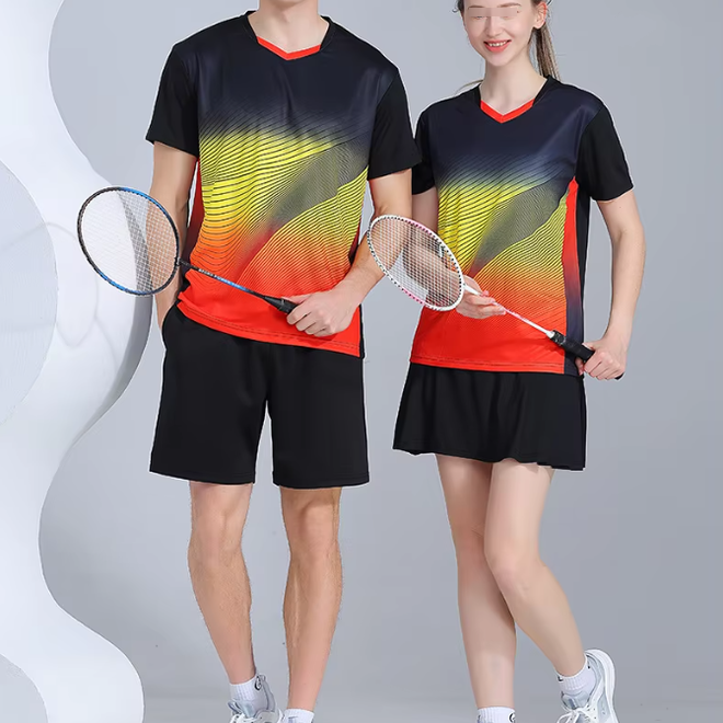 Full Sublimation Badminton Shirts Shorts Skirts Couple Sets