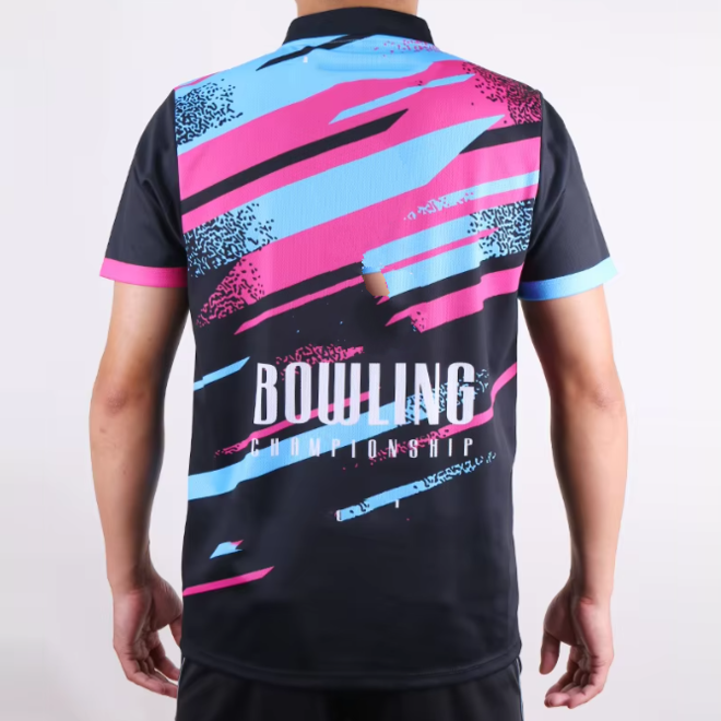 Striped Half Zip Quick Drying Bowling Jerseys